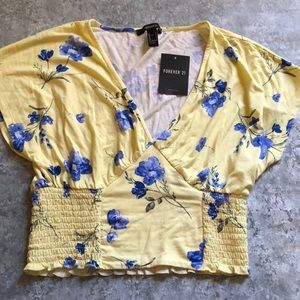 NWT!! Yellow Flower Crop Top | Size Small